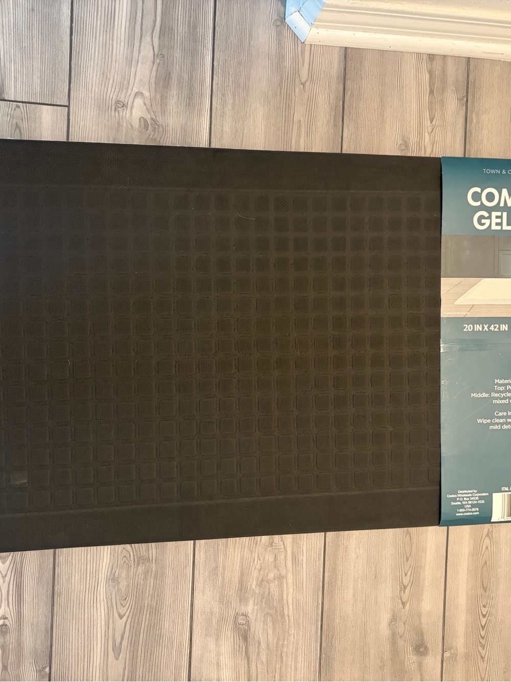 Town & Country, 20" x 42" Comfort Gel Kitchen Mat Gray - Picture 4 of 6